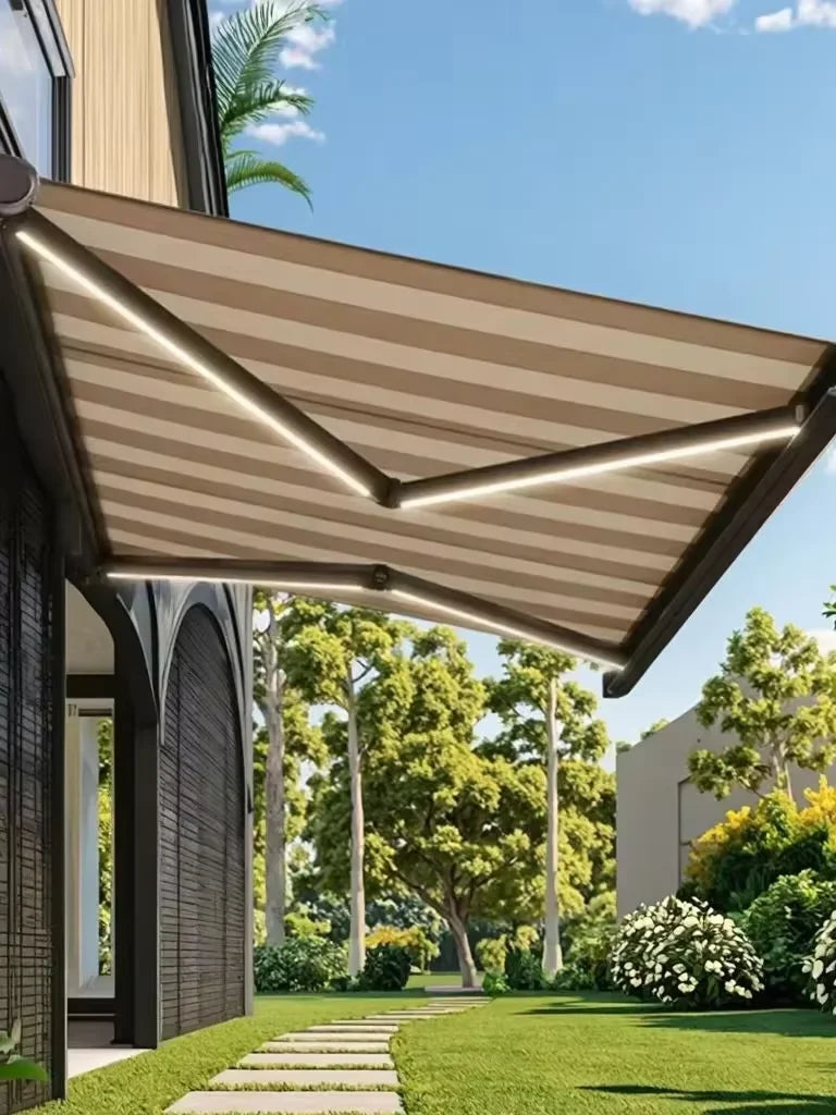 Electric Retractable Patio Awning with LED