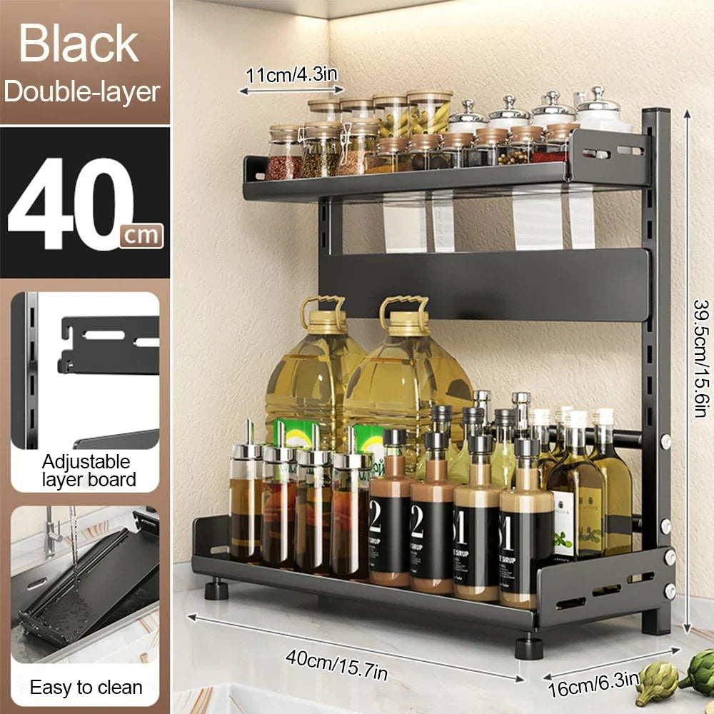 3-Tier Adjustable Spice Storage Rack