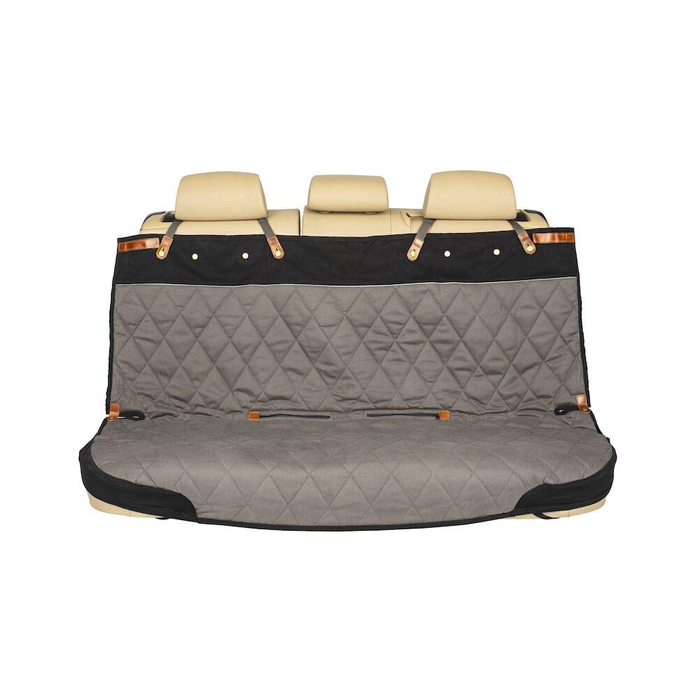 PetSafe Happy Ride Quilted Dog Car Seat Cover, Hammock, Black | Dog Hammock Seat Cover for Car, Scratch-Resistant Quilted, 4 Adjustable Headrest Straps, Nonslip Backing, Machine Washable