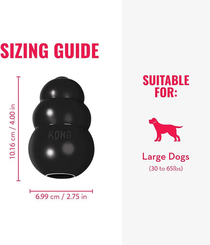KONG Extreme Dog Toy, Durable Natural Rubber Chew, for Large Dogs | Treat-Filling Chew & Fetch Toy with Erratic Bounce, Made from KONG's Most Durable Natural Rubber for Power Chewers