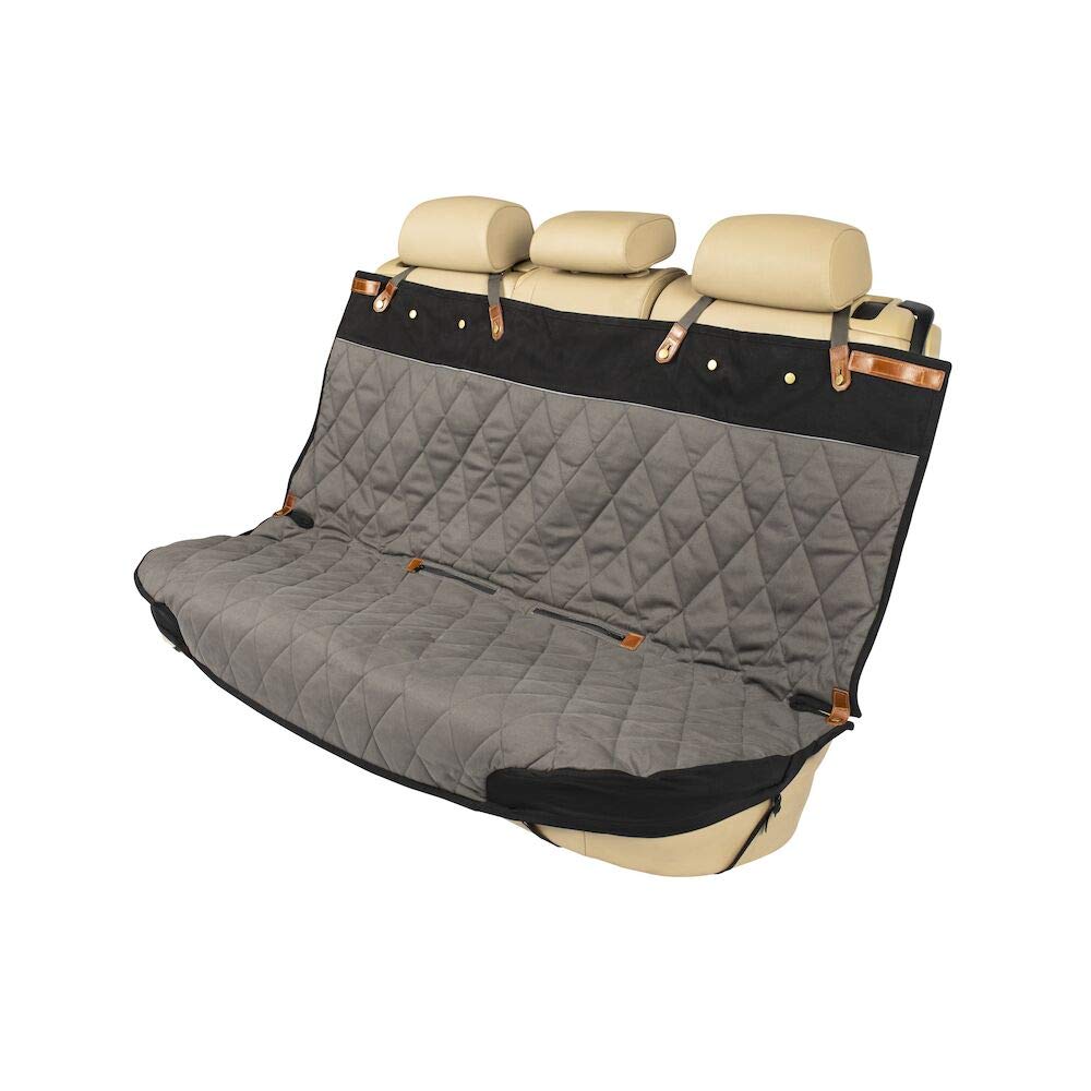PetSafe Happy Ride Quilted Dog Car Seat Cover, Hammock, Black | Dog Hammock Seat Cover for Car, Scratch-Resistant Quilted, 4 Adjustable Headrest Straps, Nonslip Backing, Machine Washable