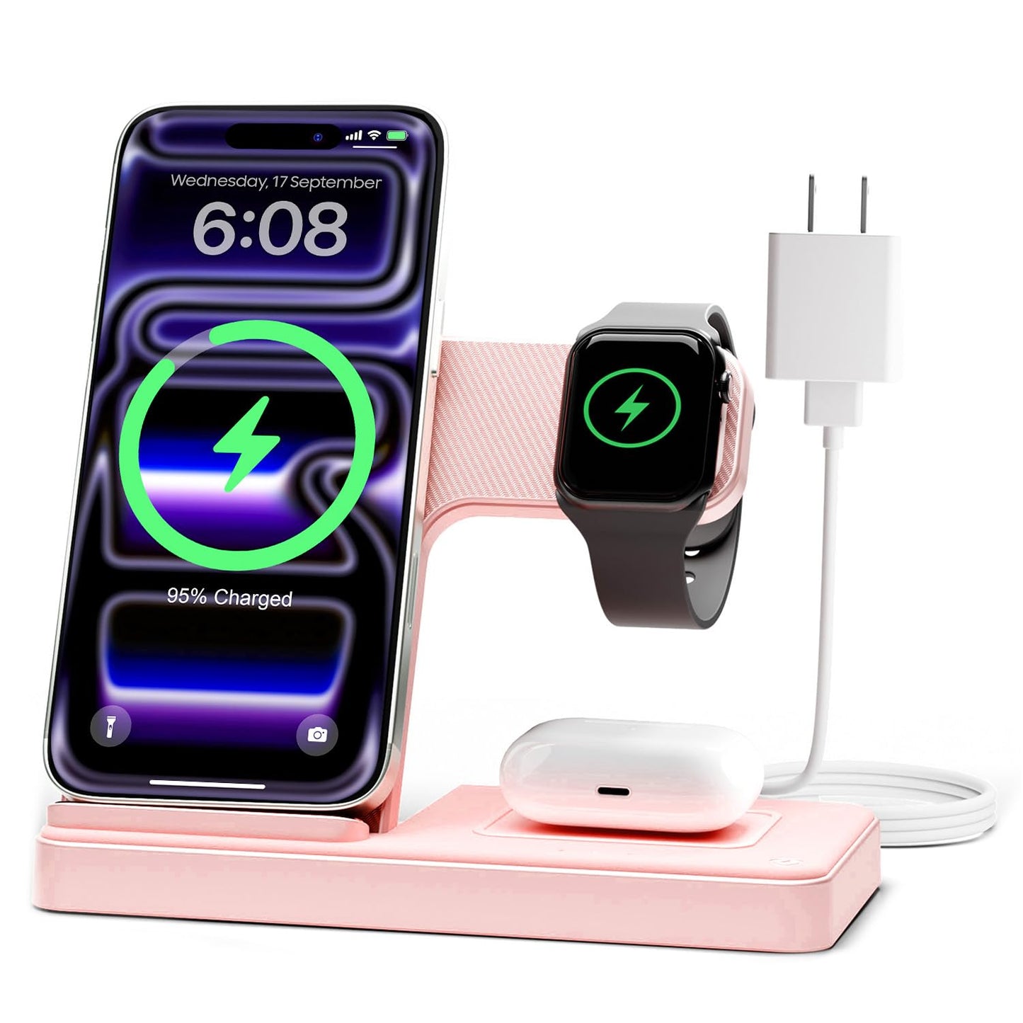GETPALS Wireless Charger iPhone Charging Station for Apple Multiple Devices
