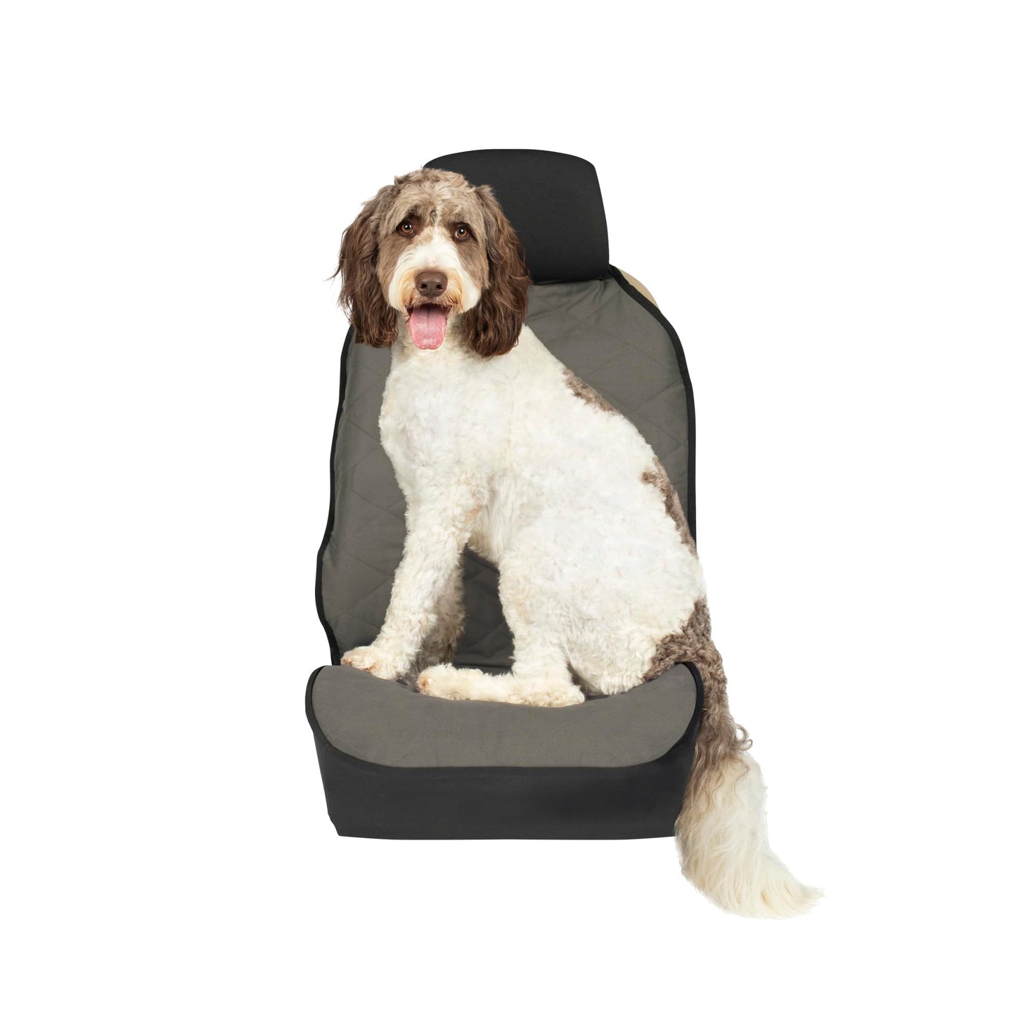 PetSafe Happy Ride Quilted Dog Car Seat Cover, Hammock, Black | Dog Hammock Seat Cover for Car, Scratch-Resistant Quilted, 4 Adjustable Headrest Straps, Nonslip Backing, Machine Washable