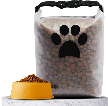 (re)zip Large Roll Top Pet Dry Food Storage Bag 40-Cup, BPA-Free, Food-Grade, Pet-Safe, Freshness Seal for Camping, Long Term Boarding, Travel & Daily Use, Machine Washable, Black