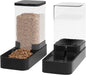 Automatic Cat Feeder and Water Dispenser in Set with Pet Food Bowl,Gravity Dog Waterer and Food Feeder for Small Medium Dog Cat Puppy Kitten Large Capacity(3.3L,Black)