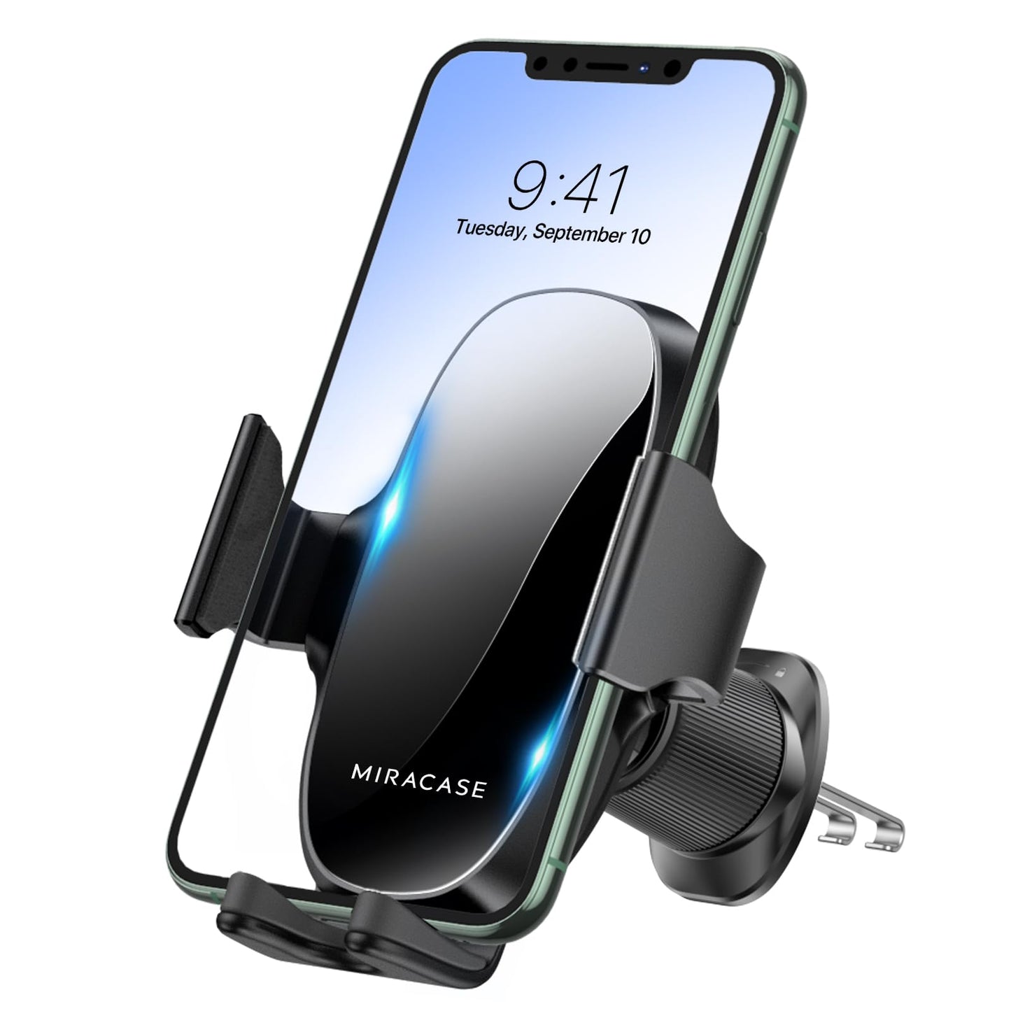 miracase Phone Holders for Your Car with Metal Hook Clip, Air Vent Cell Phone Stand Car Mount, Universal Automobile Cradle Fit for iPhone Android and All Smartphones, Dark Black