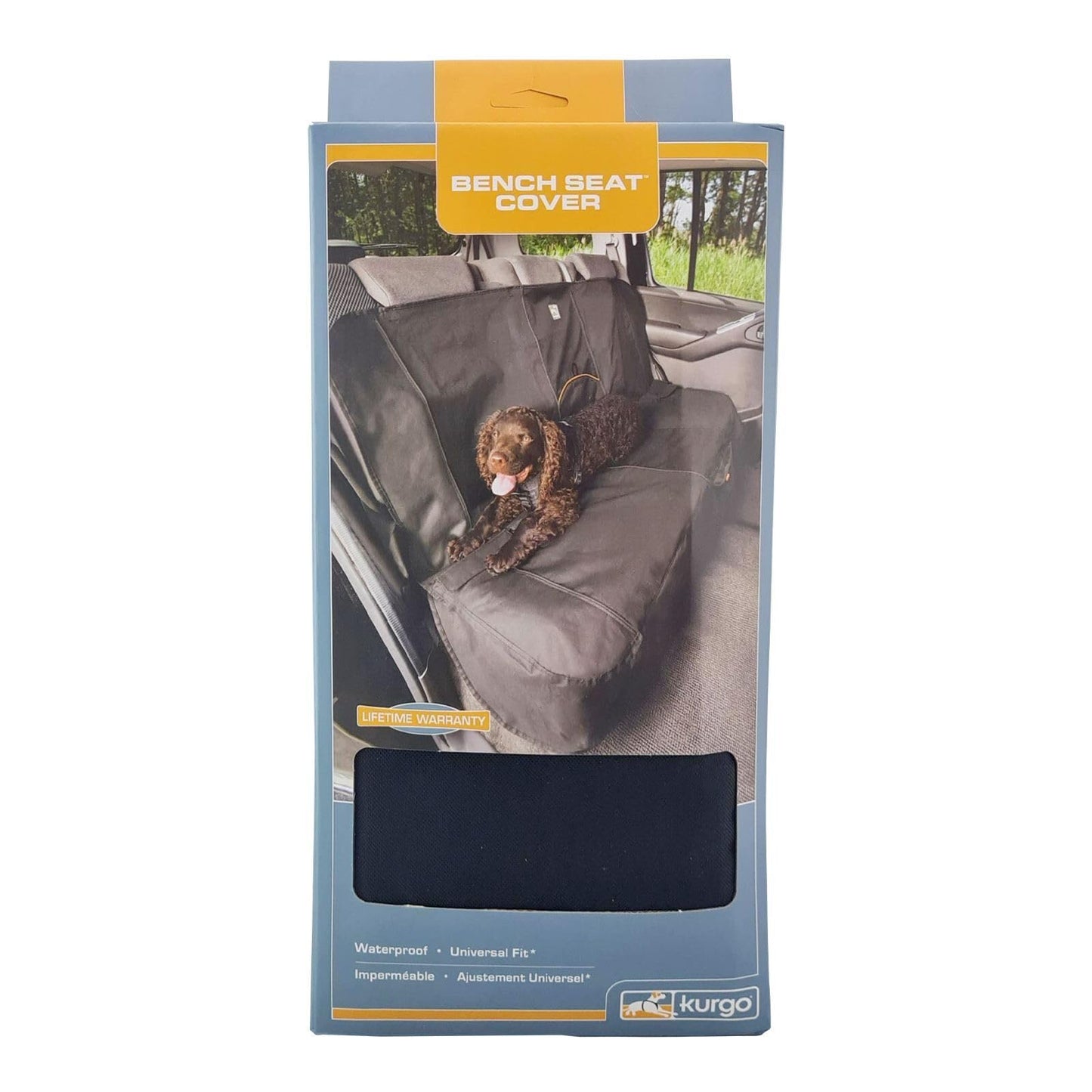 Kurgo Rover Hammock Seat Cover, Black, 55" Wide | Protects Seats from Muddy Paws & Pet Hair, Water & Stain Resistant, Secure Fit, Passenger-Friendly Opening, For Cars & SUVs