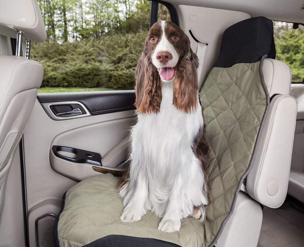 PetSafe Happy Ride Quilted Dog Car Seat Cover, Hammock, Black | Dog Hammock Seat Cover for Car, Scratch-Resistant Quilted, 4 Adjustable Headrest Straps, Nonslip Backing, Machine Washable
