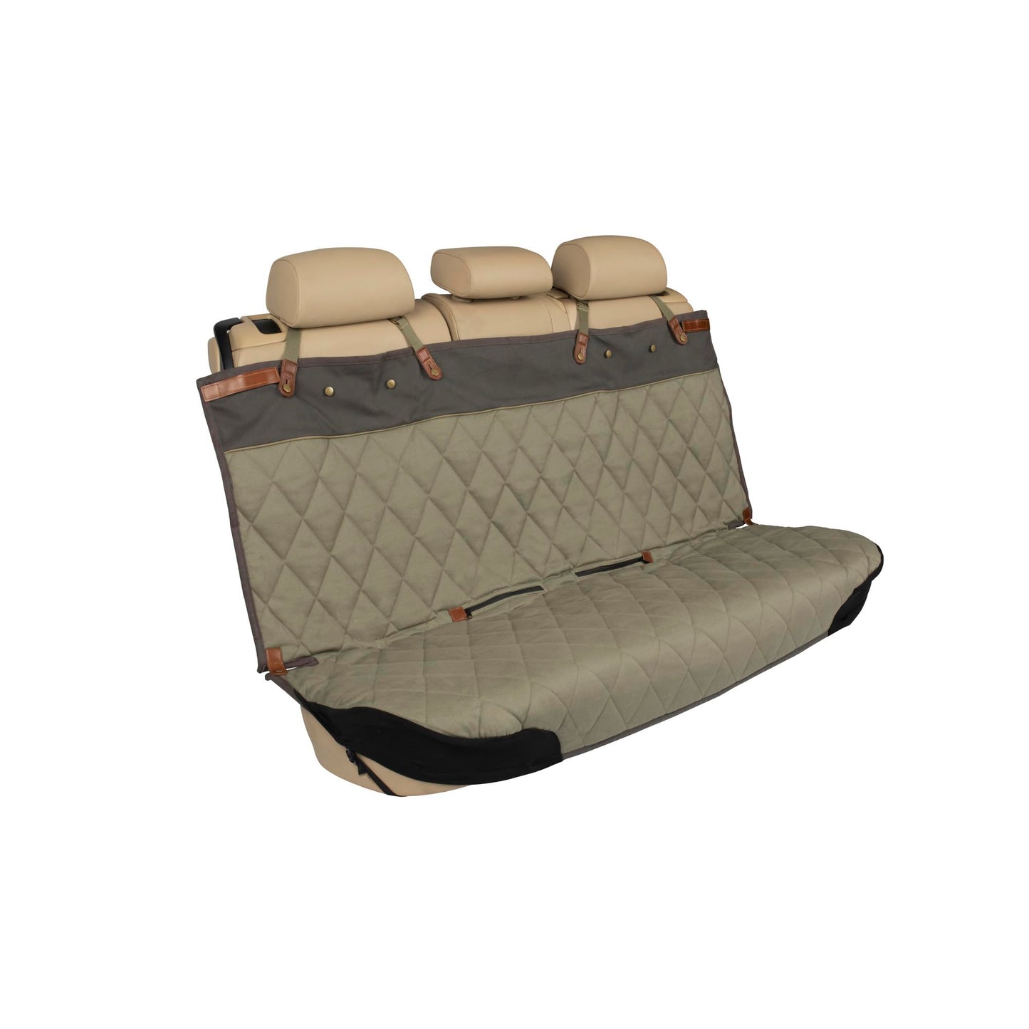 PetSafe Happy Ride Quilted Dog Car Seat Cover, Hammock, Black | Dog Hammock Seat Cover for Car, Scratch-Resistant Quilted, 4 Adjustable Headrest Straps, Nonslip Backing, Machine Washable