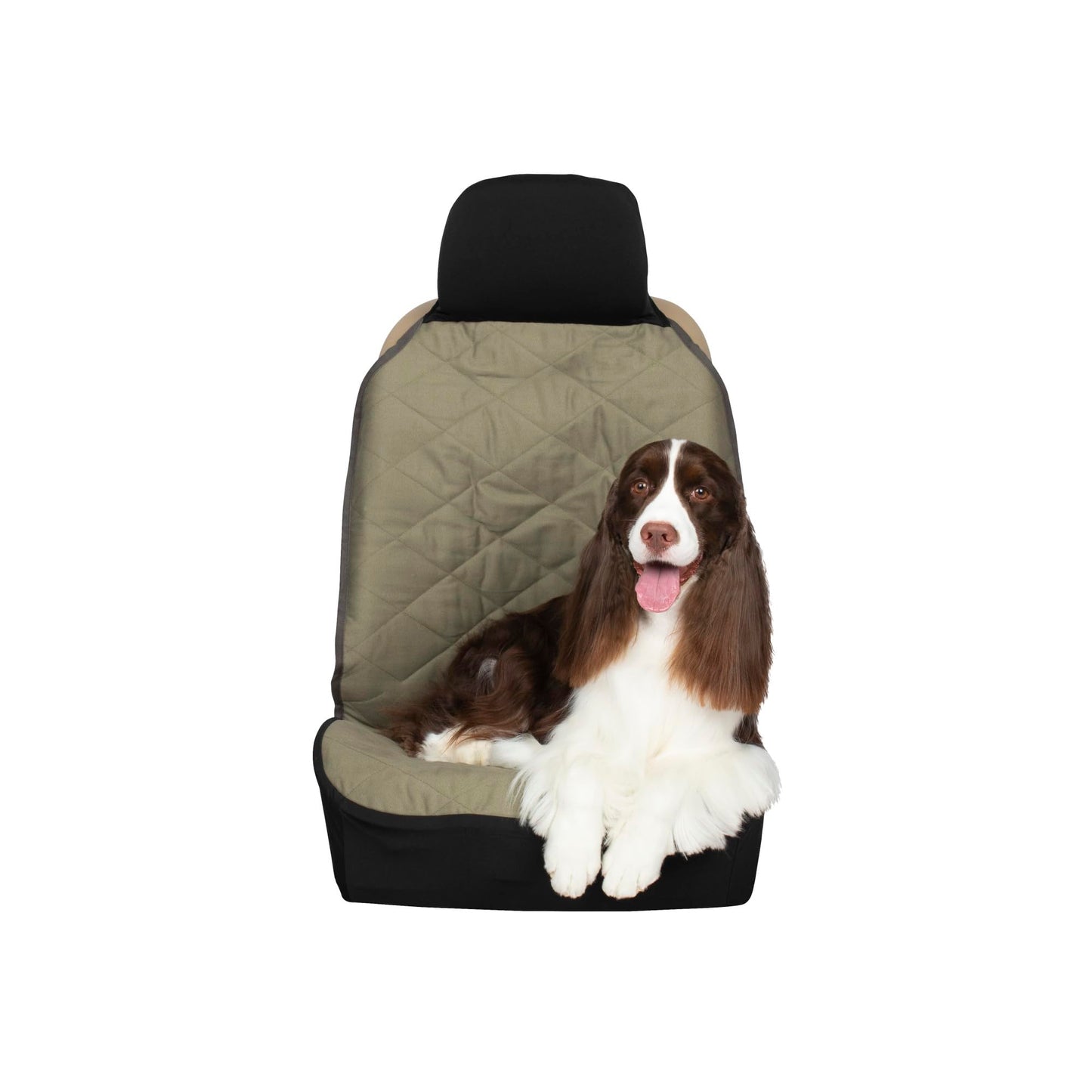 PetSafe Happy Ride Quilted Dog Car Seat Cover, Hammock, Black | Dog Hammock Seat Cover for Car, Scratch-Resistant Quilted, 4 Adjustable Headrest Straps, Nonslip Backing, Machine Washable