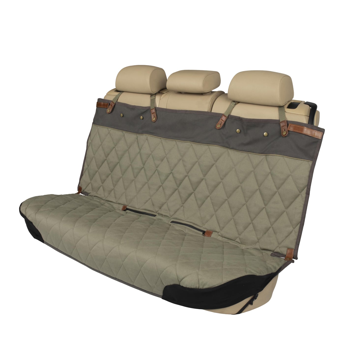 PetSafe Happy Ride Quilted Dog Car Seat Cover, Hammock, Black | Dog Hammock Seat Cover for Car, Scratch-Resistant Quilted, 4 Adjustable Headrest Straps, Nonslip Backing, Machine Washable