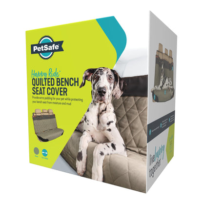 PetSafe Happy Ride Quilted Dog Car Seat Cover, Hammock, Black | Dog Hammock Seat Cover for Car, Scratch-Resistant Quilted, 4 Adjustable Headrest Straps, Nonslip Backing, Machine Washable
