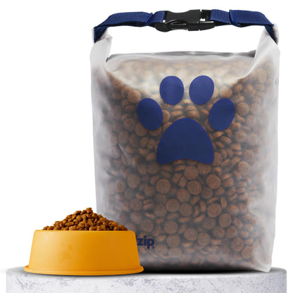 (re)zip Large Roll Top Pet Dry Food Storage Bag 40-Cup, BPA-Free, Food-Grade, Pet-Safe, Freshness Seal for Camping, Long Term Boarding, Travel & Daily Use, Machine Washable, Black