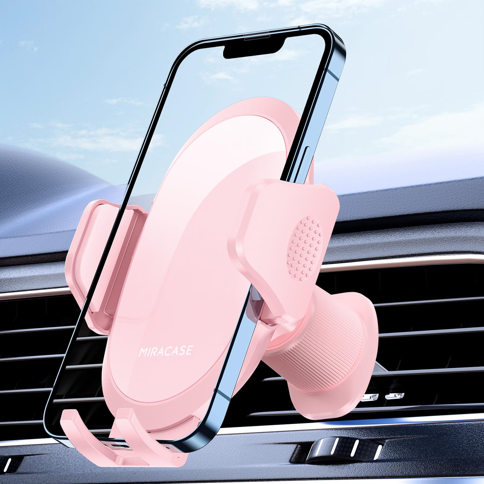 miracase Phone Holders for Your Car with Metal Hook Clip, Air Vent Cell Phone Stand Car Mount, Universal Automobile Cradle Fit for iPhone Android and All Smartphones, Dark Black