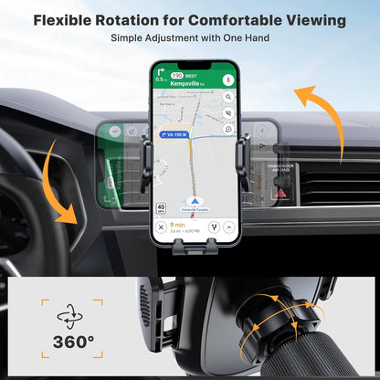 miracase Phone Holders for Your Car with Metal Hook Clip, Air Vent Cell Phone Stand Car Mount, Universal Automobile Cradle Fit for iPhone Android and All Smartphones, Dark Black