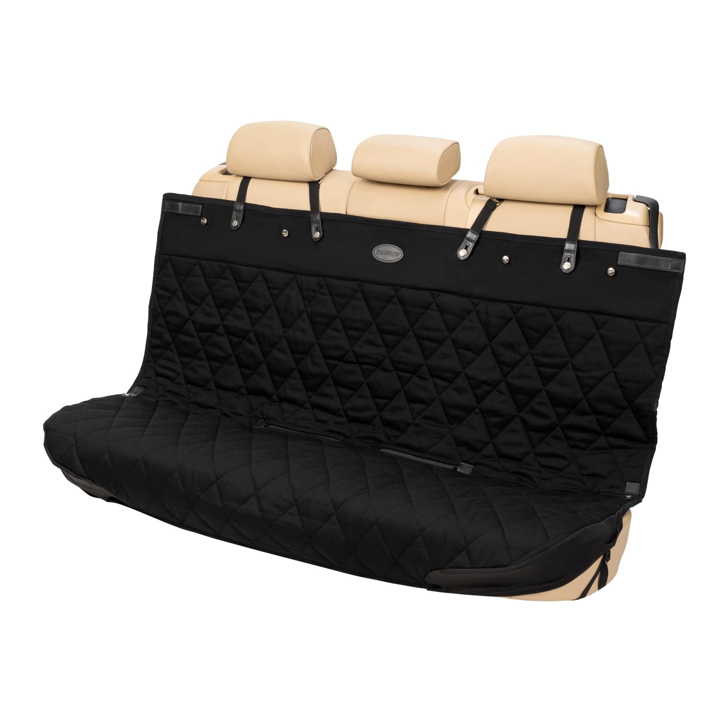PetSafe Happy Ride Quilted Dog Car Seat Cover, Hammock, Black | Dog Hammock Seat Cover for Car, Scratch-Resistant Quilted, 4 Adjustable Headrest Straps, Nonslip Backing, Machine Washable