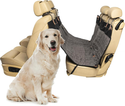 PetSafe Happy Ride Quilted Dog Car Seat Cover, Hammock, Black | Dog Hammock Seat Cover for Car, Scratch-Resistant Quilted, 4 Adjustable Headrest Straps, Nonslip Backing, Machine Washable