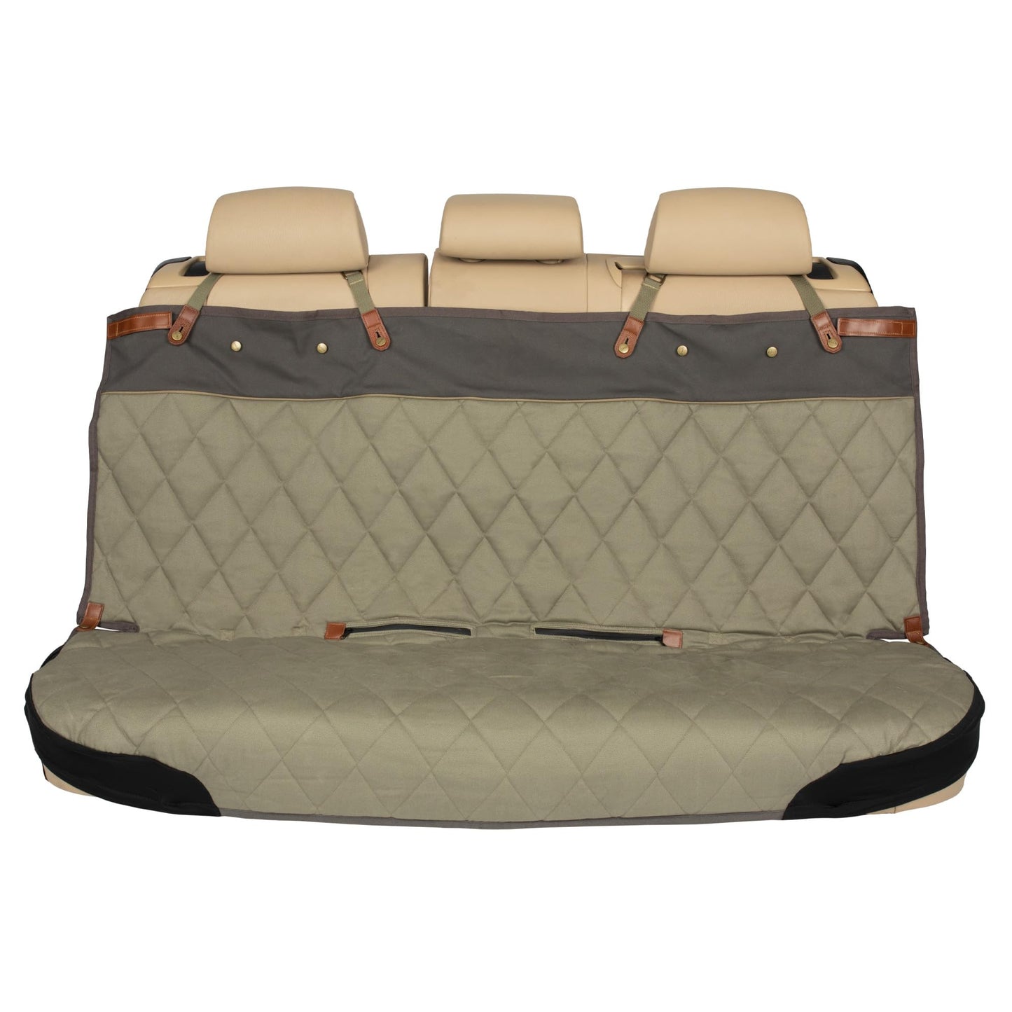 PetSafe Happy Ride Quilted Dog Car Seat Cover, Hammock, Black | Dog Hammock Seat Cover for Car, Scratch-Resistant Quilted, 4 Adjustable Headrest Straps, Nonslip Backing, Machine Washable