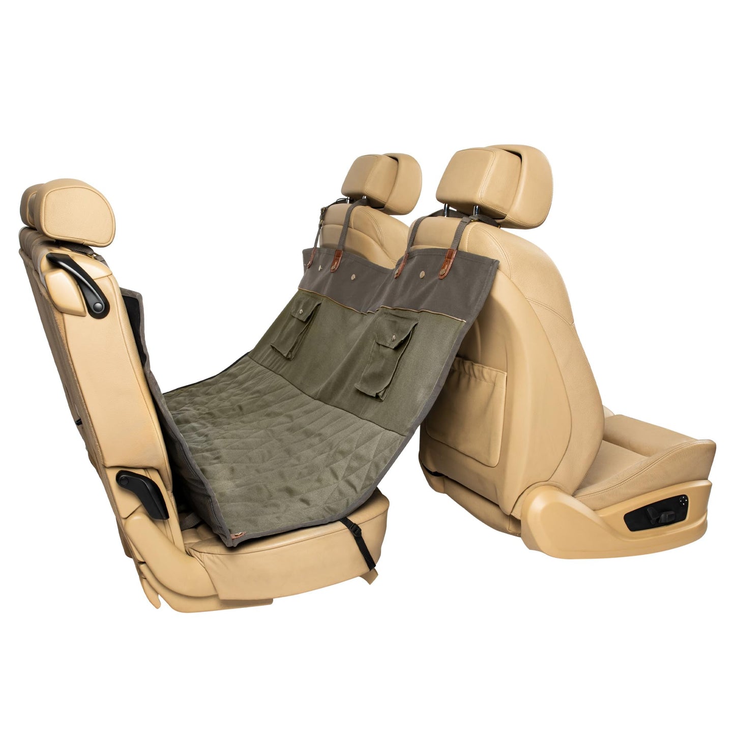 PetSafe Happy Ride Quilted Dog Car Seat Cover, Hammock, Black | Dog Hammock Seat Cover for Car, Scratch-Resistant Quilted, 4 Adjustable Headrest Straps, Nonslip Backing, Machine Washable