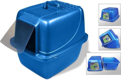 Van Ness Pets Odor Control Extra Large, Giant Enclosed Cat Pan with Odor Door, Hooded, Blue, CP7