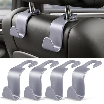 SINGARO Universal 4 Pack Car Seat Headrest Purse Hook, Carbon Fiber Back Seat Hook Storage Organizer Hanger for Purse Handbag Coat, Car Interior Accessories(Black)