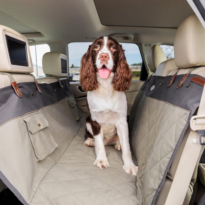 PetSafe Happy Ride Quilted Dog Car Seat Cover, Hammock, Black | Dog Hammock Seat Cover for Car, Scratch-Resistant Quilted, 4 Adjustable Headrest Straps, Nonslip Backing, Machine Washable