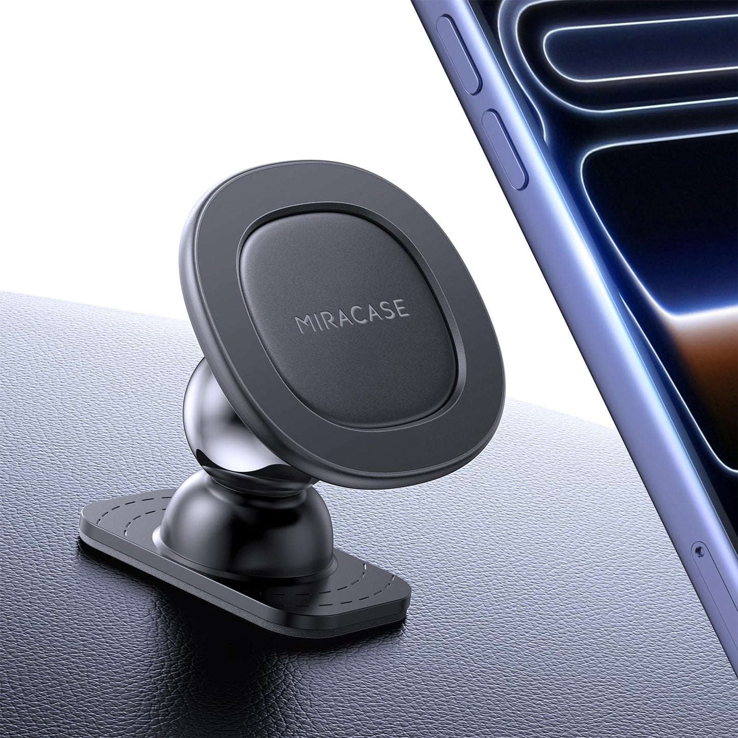 miracase Phone Holders for Your Car with Metal Hook Clip, Air Vent Cell Phone Stand Car Mount, Universal Automobile Cradle Fit for iPhone Android and All Smartphones, Dark Black