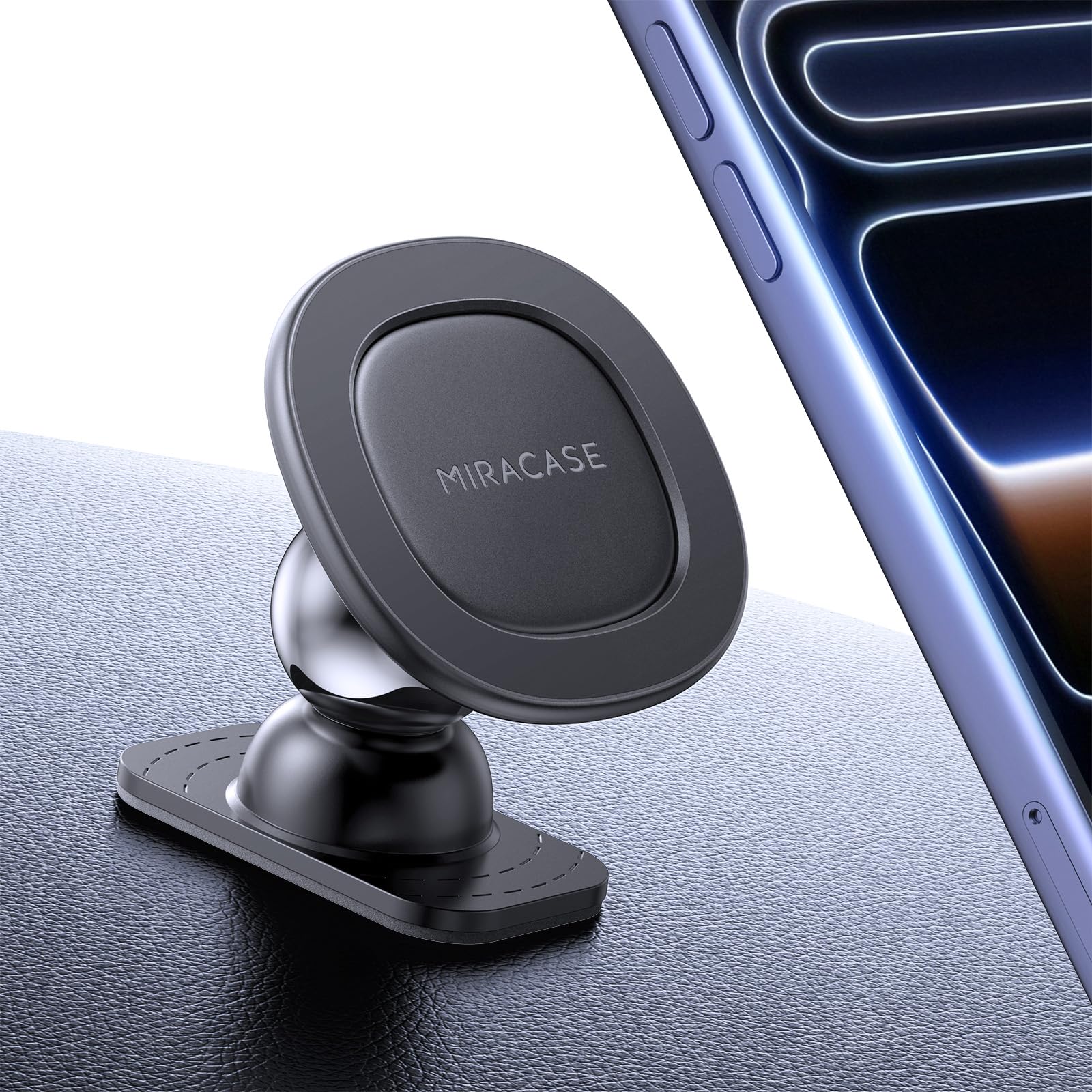 miracase Phone Holders for Your Car with Metal Hook Clip, Air Vent Cell Phone Stand Car Mount, Universal Automobile Cradle Fit for iPhone Android and All Smartphones, Dark Black