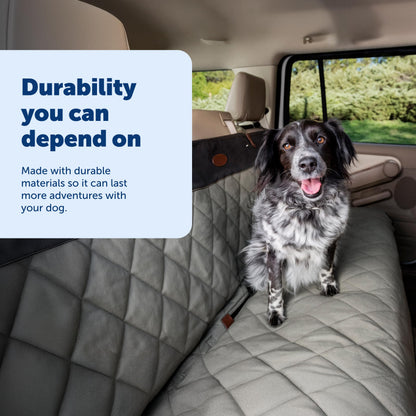 PetSafe Happy Ride Quilted Dog Car Seat Cover, Hammock, Black | Dog Hammock Seat Cover for Car, Scratch-Resistant Quilted, 4 Adjustable Headrest Straps, Nonslip Backing, Machine Washable