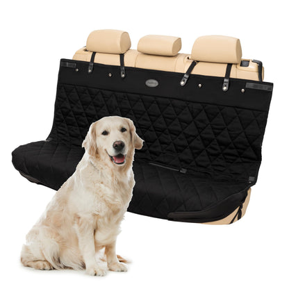 PetSafe Happy Ride Quilted Dog Car Seat Cover, Hammock, Black | Dog Hammock Seat Cover for Car, Scratch-Resistant Quilted, 4 Adjustable Headrest Straps, Nonslip Backing, Machine Washable