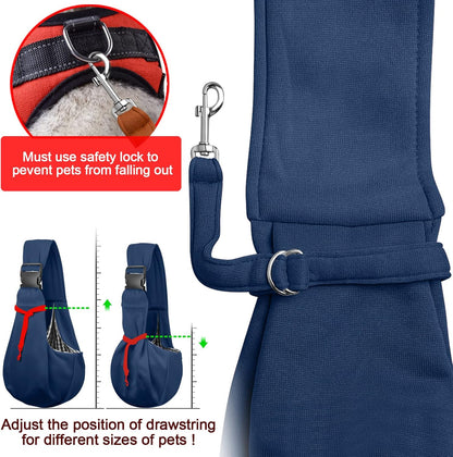 Tomkas Small Dog Sling Carrier - Classic Pocket & Classic Strap - Wrap Carrier - for 3-10 lbs Pets(Black)