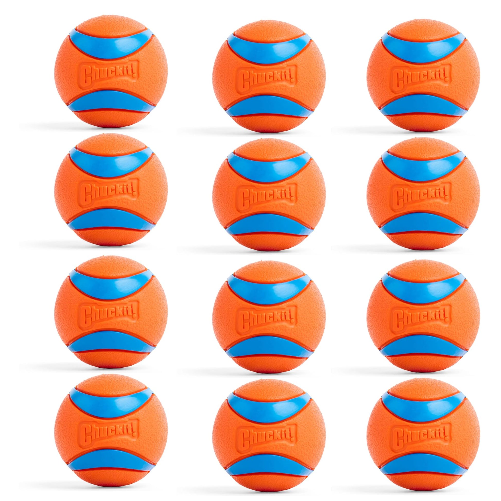 Chuckit! Ultra Ball Dog Toy - Medium Bouncy Fetch Balls For Dogs 20-60 lbs - Made from Durable Rubber - Floating Water Pet Toys - Size Medium - 2.5-inch Diameter - Pack of 4