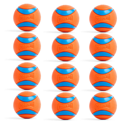 Chuckit! Ultra Ball Dog Toy - Medium Bouncy Fetch Balls For Dogs 20-60 lbs - Made from Durable Rubber - Floating Water Pet Toys - Size Medium - 2.5-inch Diameter - Pack of 4