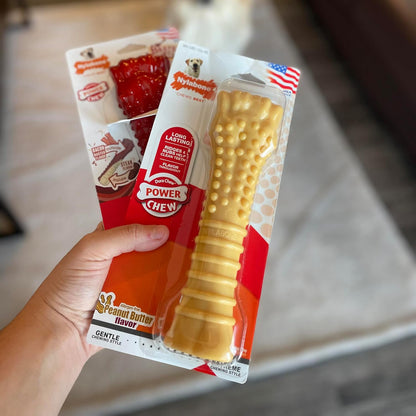 Nylabone Power Chew Original Bone Dog Chew Toy, Original Flavor, Medium | Durable chew toys, long lasting, flavor throughout, discourages destructive chewing, keeps dogs busy, for dogs up to 35 lbs