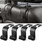 SINGARO Universal 4 Pack Car Seat Headrest Purse Hook, Carbon Fiber Back Seat Hook Storage Organizer Hanger for Purse Handbag Coat, Car Interior Accessories(Black)