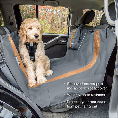 Kurgo Rover Hammock Seat Cover, Black, 55" Wide | Protects Seats from Muddy Paws & Pet Hair, Water & Stain Resistant, Secure Fit, Passenger-Friendly Opening, For Cars & SUVs