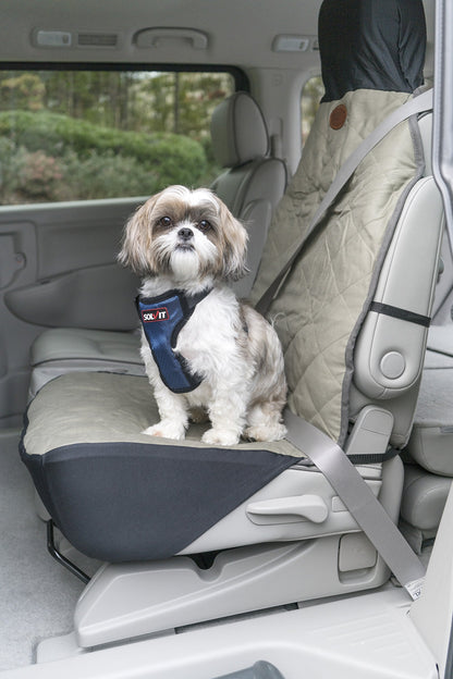 PetSafe Happy Ride Quilted Dog Car Seat Cover, Hammock, Black | Dog Hammock Seat Cover for Car, Scratch-Resistant Quilted, 4 Adjustable Headrest Straps, Nonslip Backing, Machine Washable