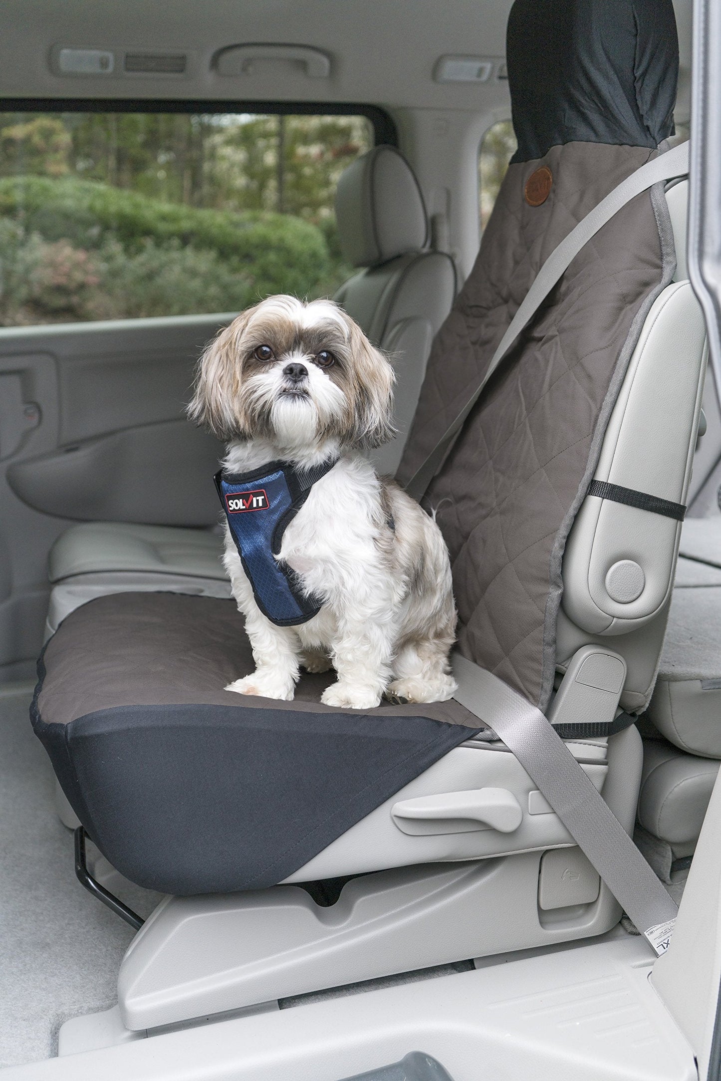 PetSafe Happy Ride Quilted Dog Car Seat Cover, Hammock, Black | Dog Hammock Seat Cover for Car, Scratch-Resistant Quilted, 4 Adjustable Headrest Straps, Nonslip Backing, Machine Washable