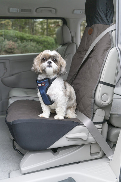 PetSafe Happy Ride Quilted Dog Car Seat Cover, Hammock, Black | Dog Hammock Seat Cover for Car, Scratch-Resistant Quilted, 4 Adjustable Headrest Straps, Nonslip Backing, Machine Washable