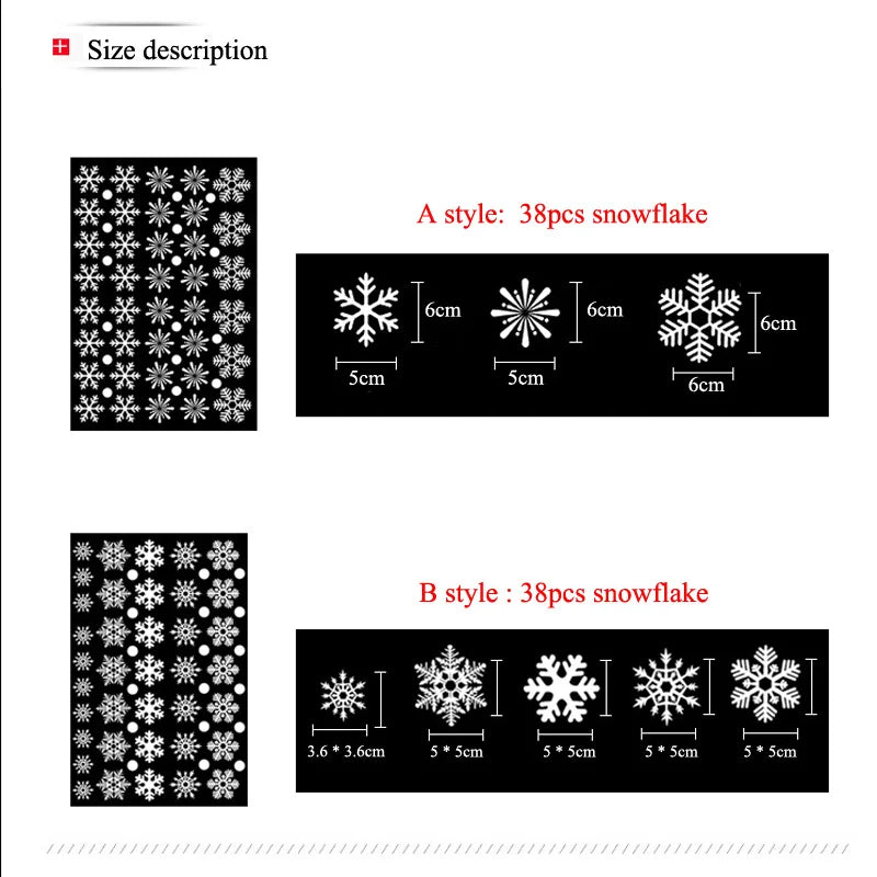 Snowflake Window Stickers 38pcs Christmas Decor