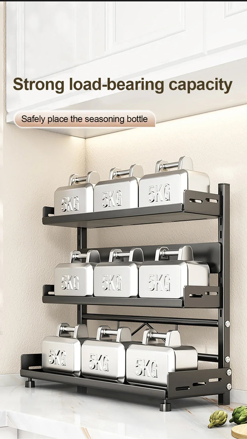 3-Tier Adjustable Spice Storage Rack