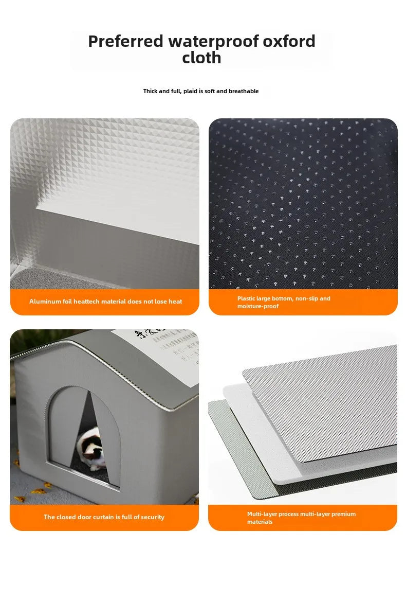 Waterproof Outdoor Pet House Foldable Warm Bed