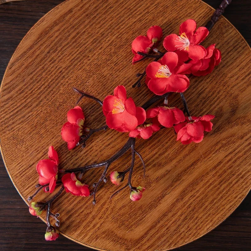 Artificial Plum and Peach Blossom Silk Flowers