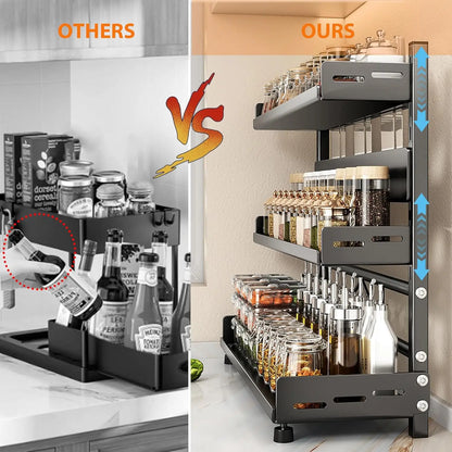3-Tier Adjustable Spice Storage Rack