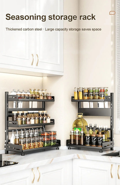 3-Tier Adjustable Spice Storage Rack