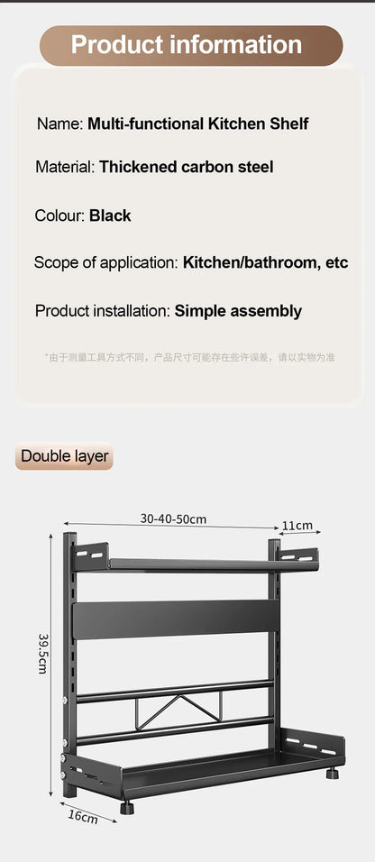 3-Tier Adjustable Spice Storage Rack