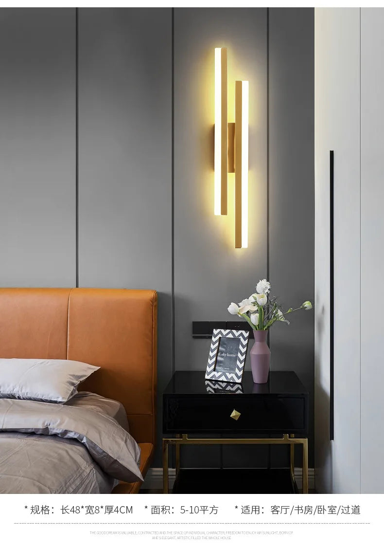 LED Copper Pipe Wall Lamp