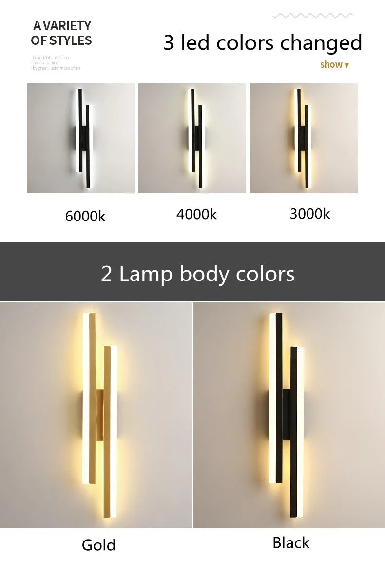 LED Copper Pipe Wall Lamp
