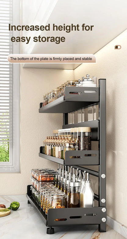 3-Tier Adjustable Spice Storage Rack