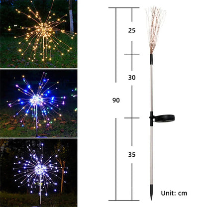Solar Firework LED Garden Lights Waterproof 8 Modes